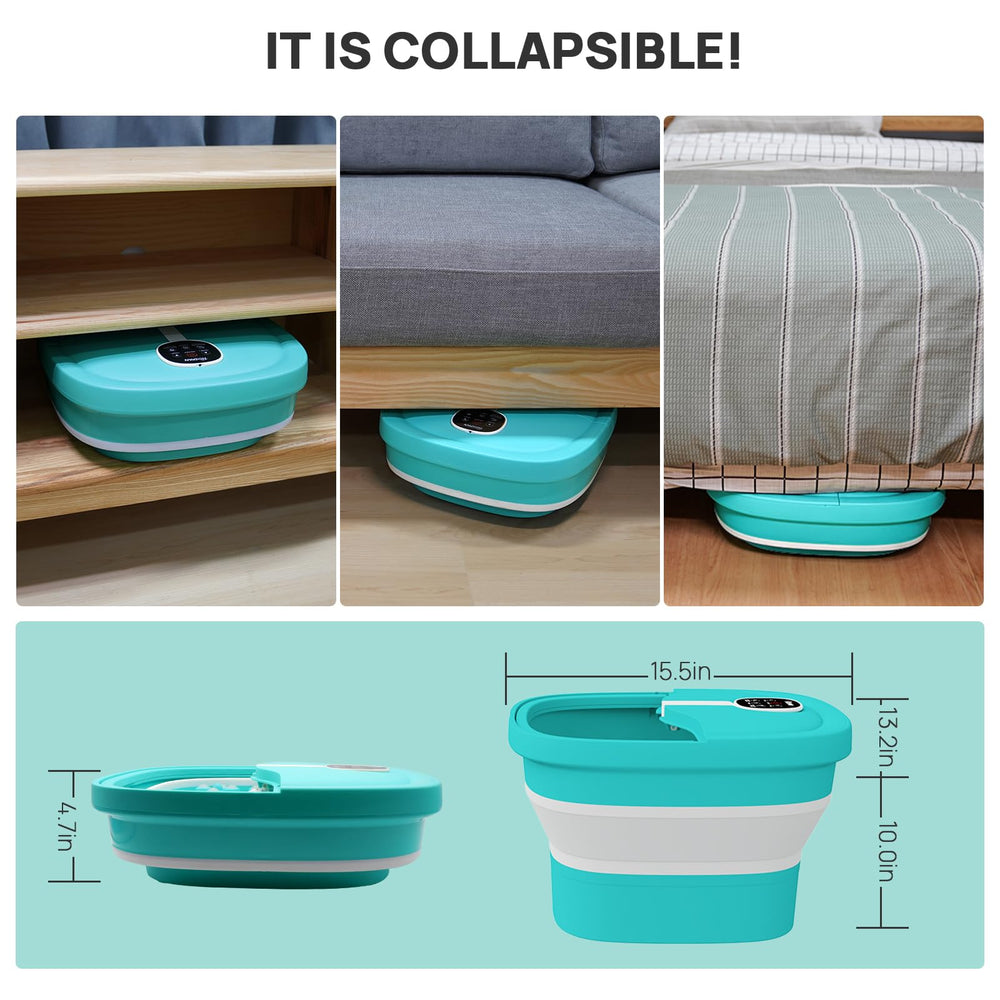 HOSPAN foldable foot spa offers space-saving storage.