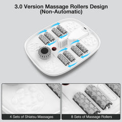 HOSPAN foot spa with 8 shiatsu rollers for targeted relief.