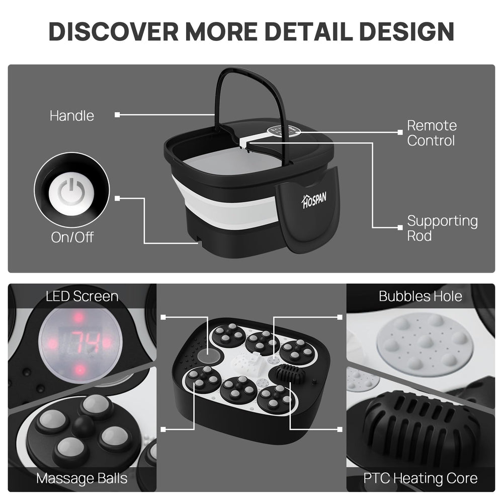 HOSPAN foot spa folds flat for compact storage after use