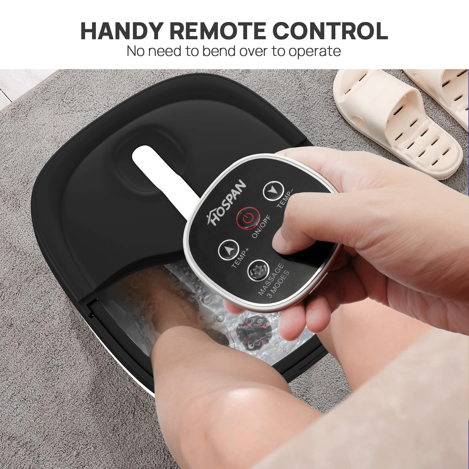 HOSPAN foot spa magnetic remote keeps adjustments convenient
