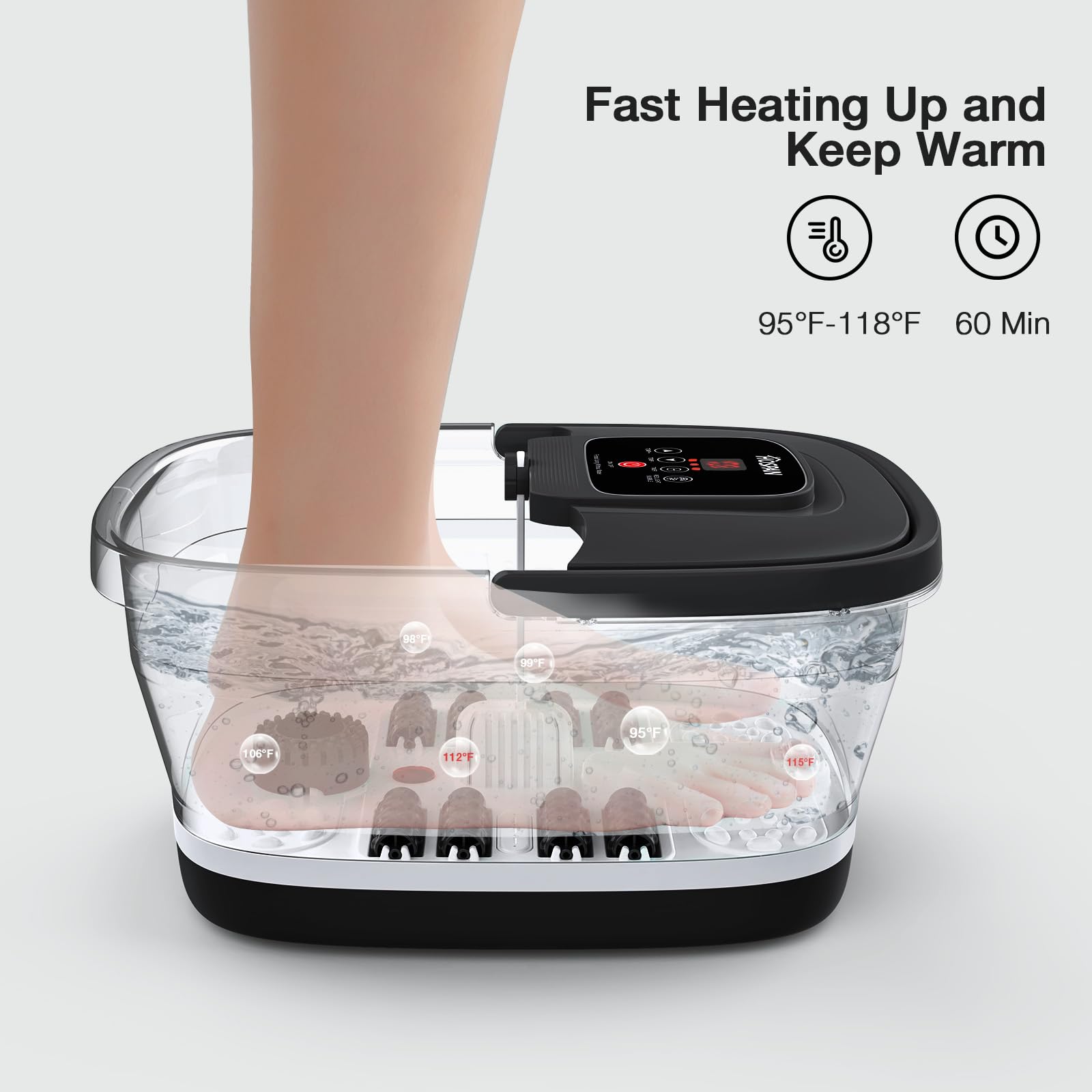 HOSPAN temperature-controlled bath maintains comfortable warmth.