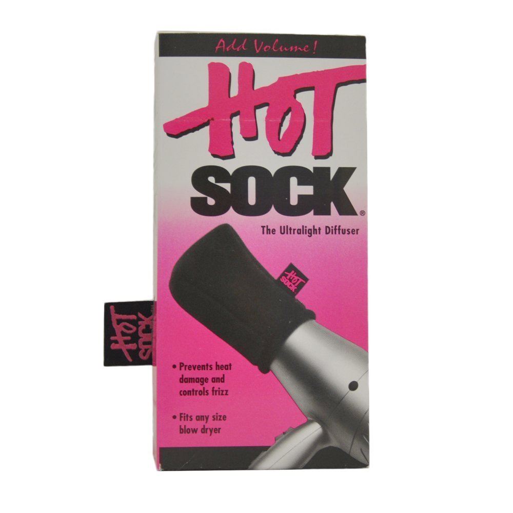 HOT Hot Sock Diffuser attached to a blow dryer for quick, even curl drying