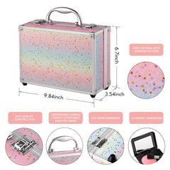 Hot Sugar rainbow case highlights diverse eye shadows for creative teen looks.