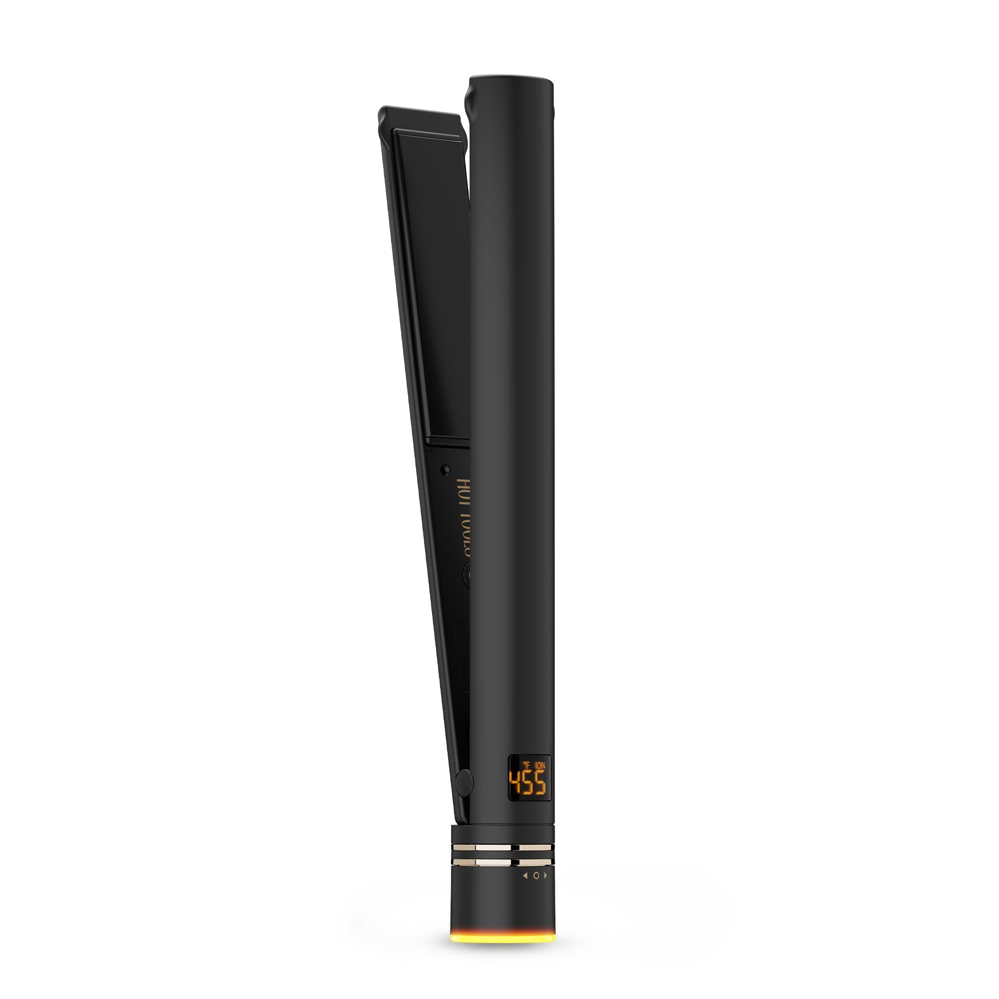 Hot Tools Black Gold flat iron plates glide smoothly for silky, even results.