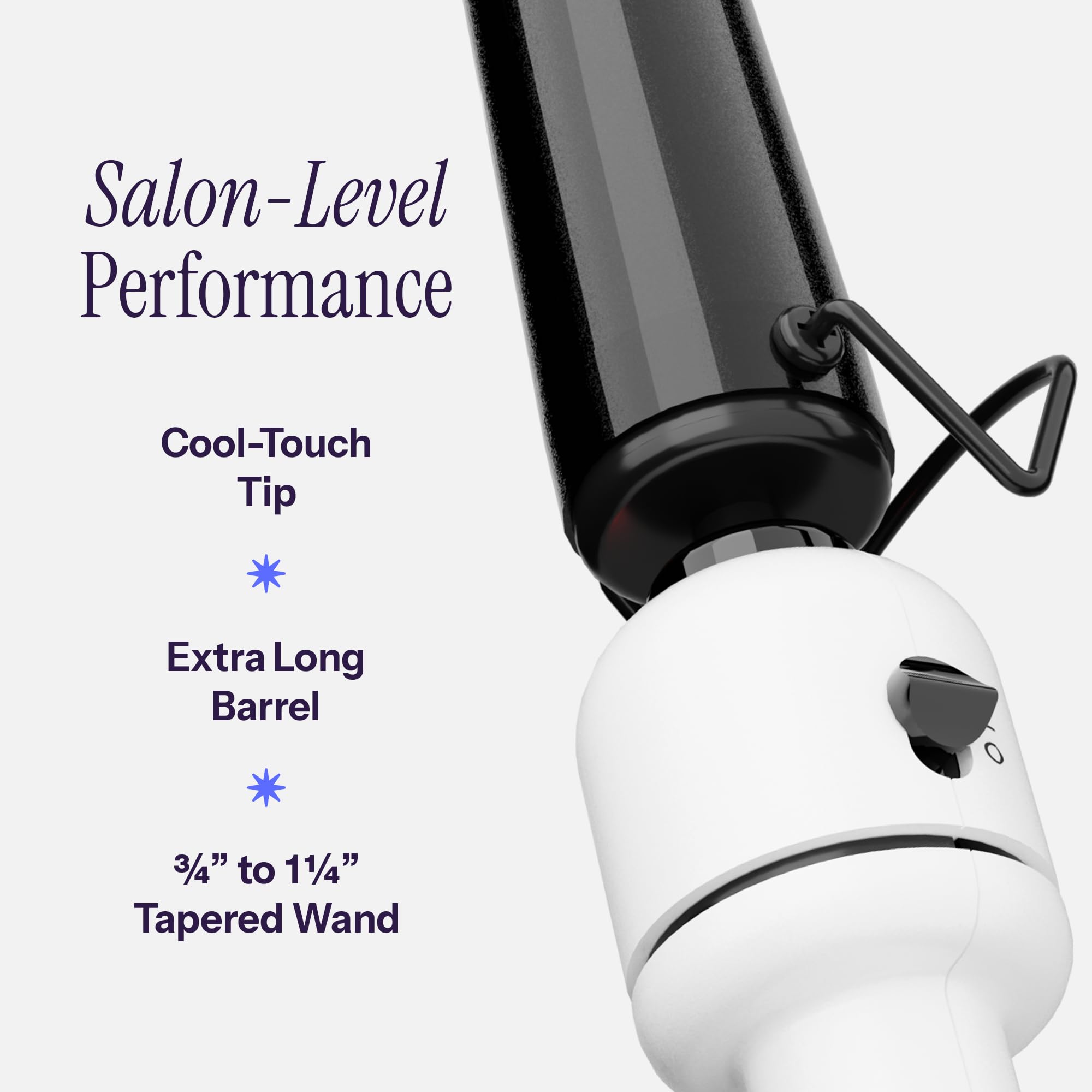 Hot Tools Nano Ceramic Extra Long Tapered Curling Iron ceramic-heater image highlights fast heat-up
