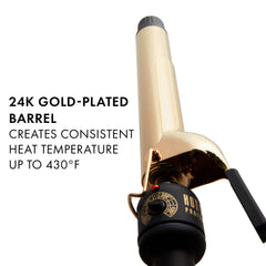 HOT TOOLS Pro Artist 24K gold long-barrel ideal for long hair.