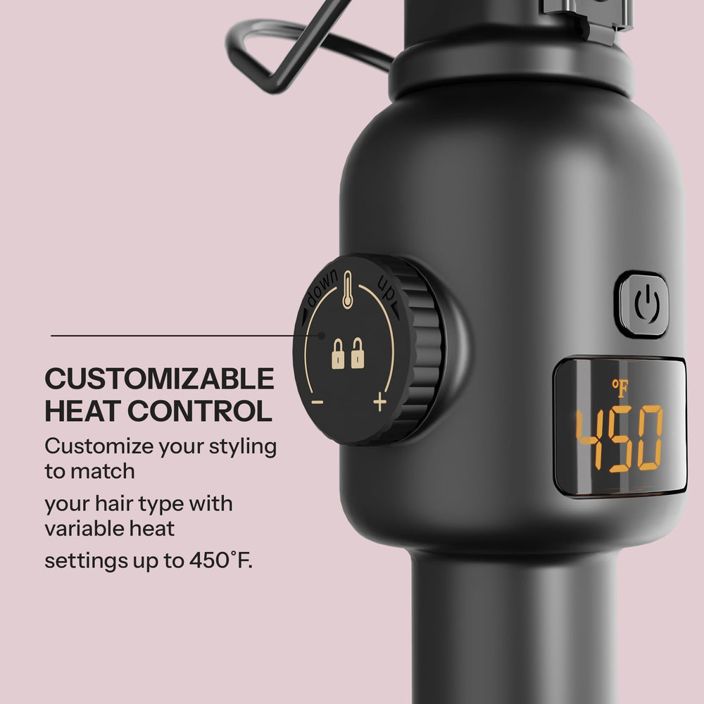 Hot Tools Pro Artist 24K Gold Three Barrel Waver thermostat display ensures accurate heat.