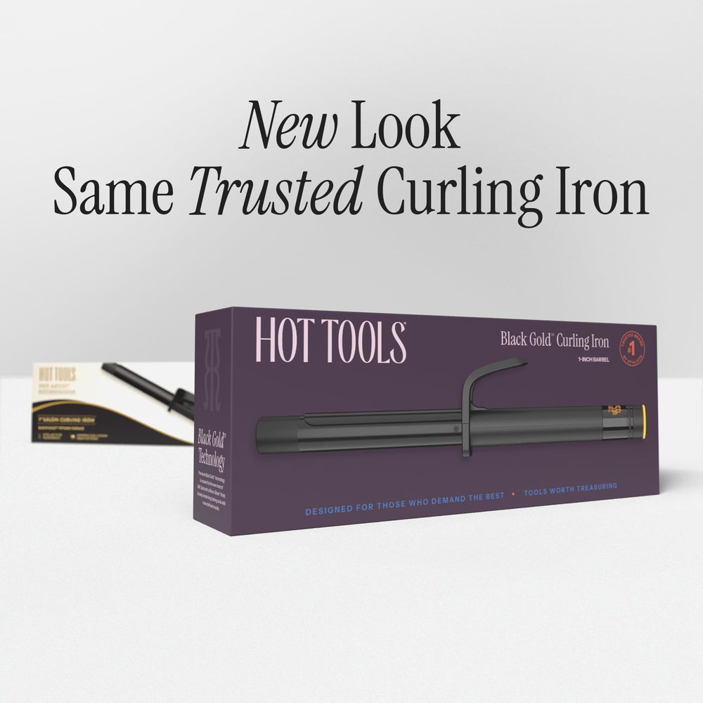 Hot Tools Pro Artist Black Gold Digital Salon Curling Iron universal dual voltage for travel.