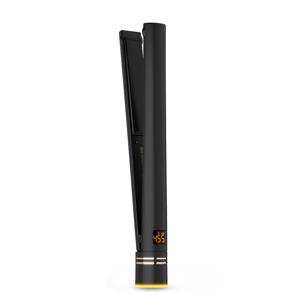 Hot Tools Pro Artist Black Gold Ionic 1in flat iron top view for sleek straight hair