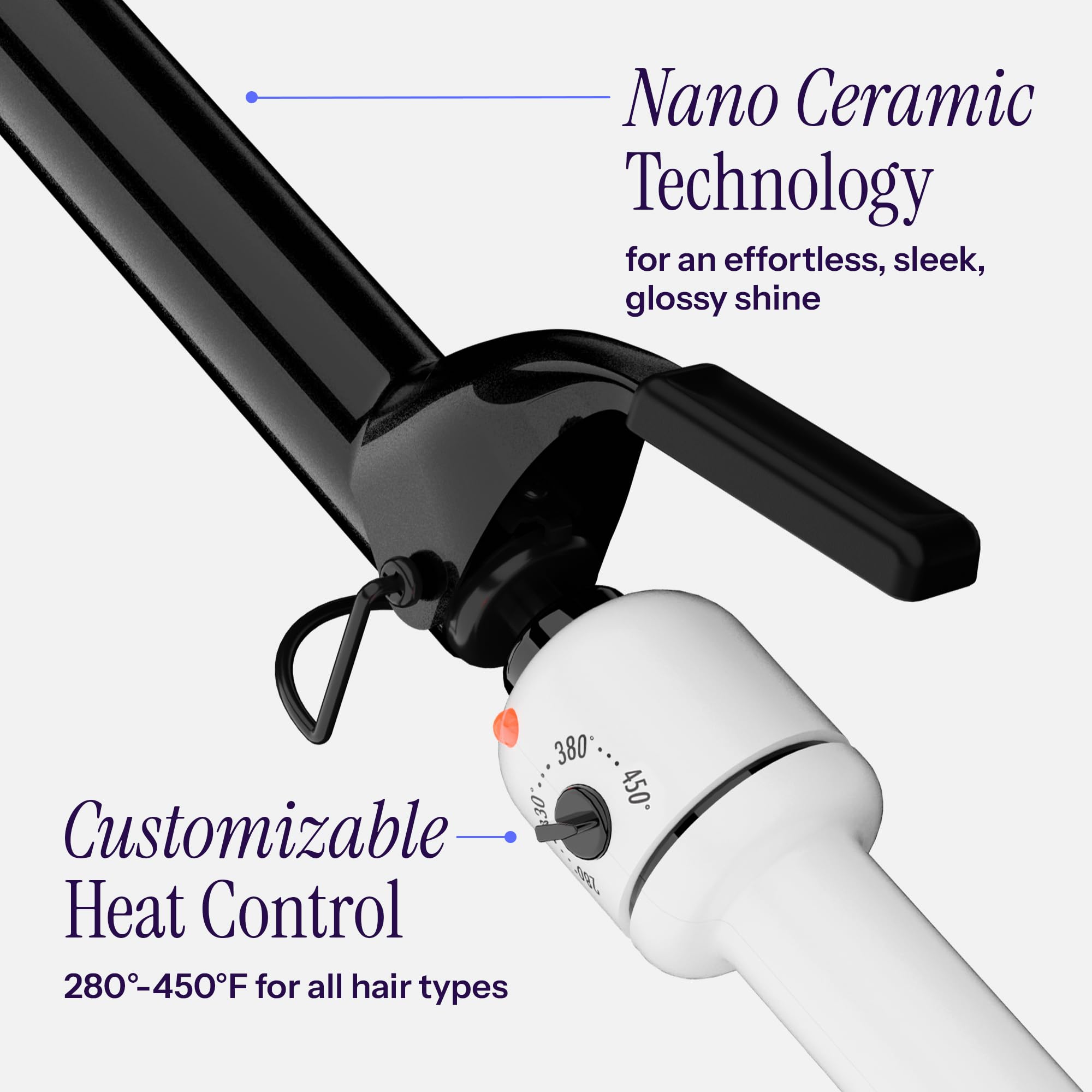 HOT TOOLS Pro Artist Nano Ceramic curling iron wand mode enables versatile styling