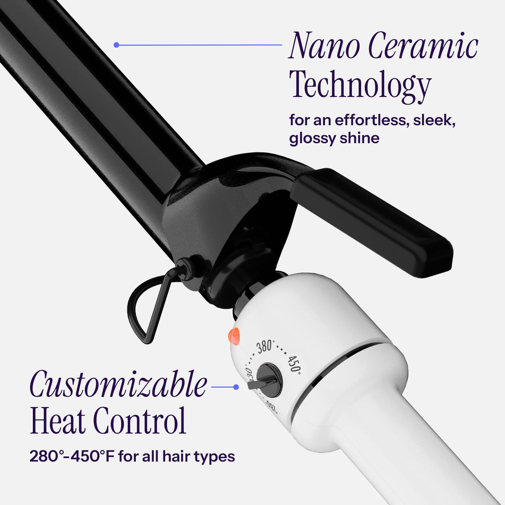 HOT TOOLS Pro Artist Nano Ceramic curling iron wand mode enables versatile styling