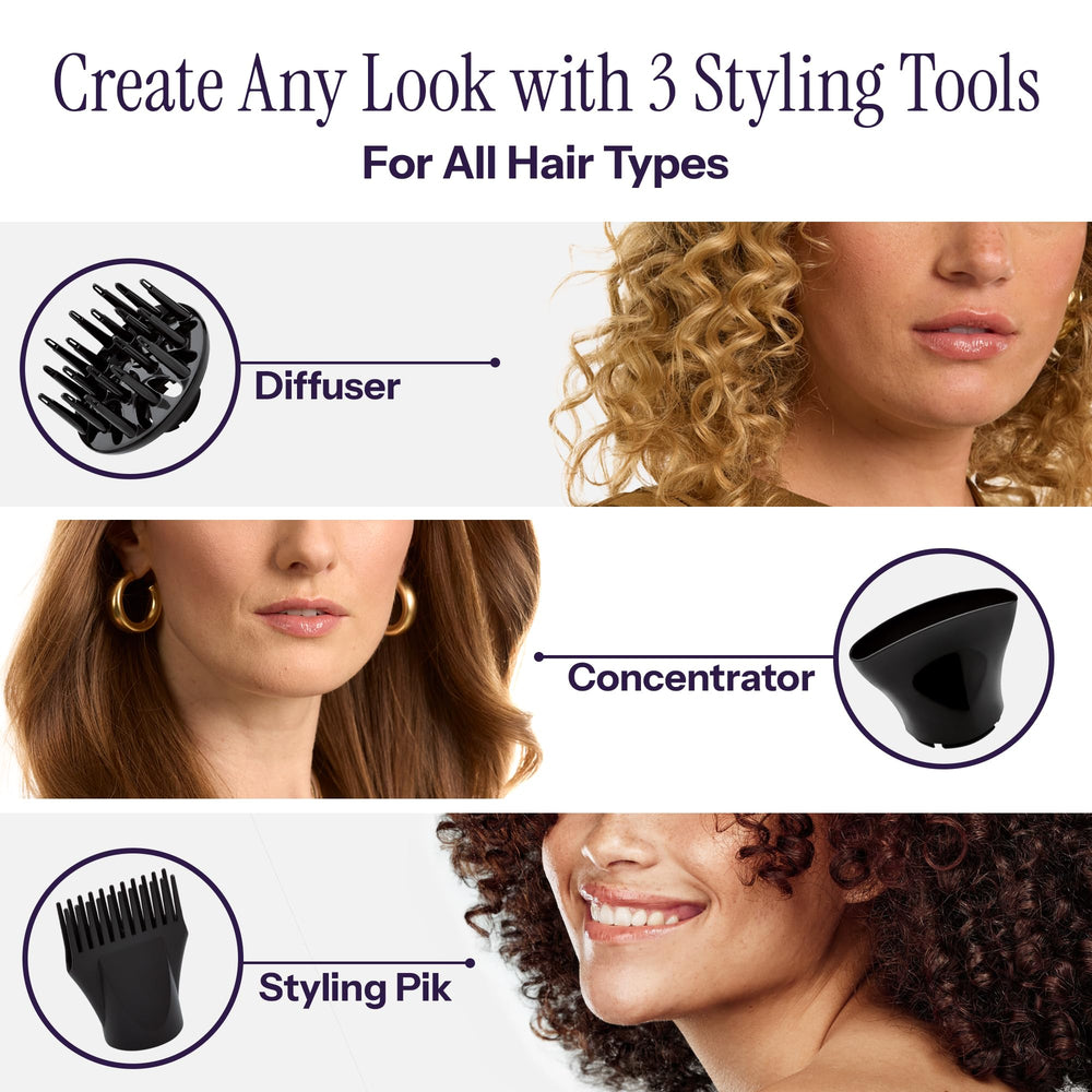 Volumizing diffuser on HOT TOOLS Rainbow dryer for curls and body