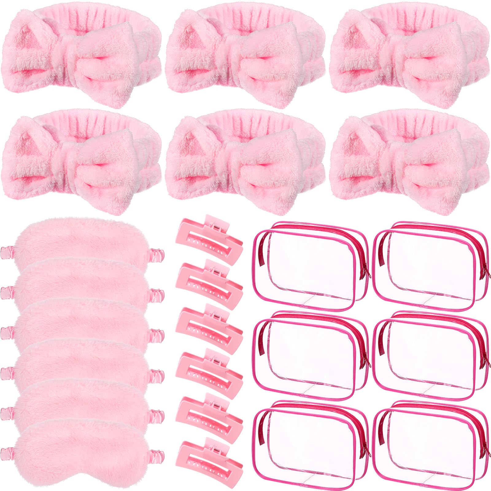 Hoteam pink spa headband in coral velvet for gentle pampering sessions