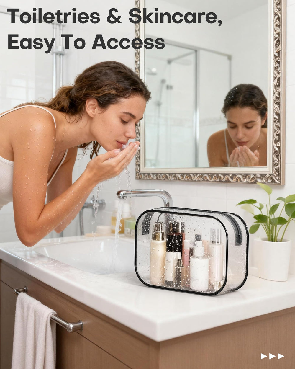HOTOR Clear Toiletry Bag suitable for gym and travel use