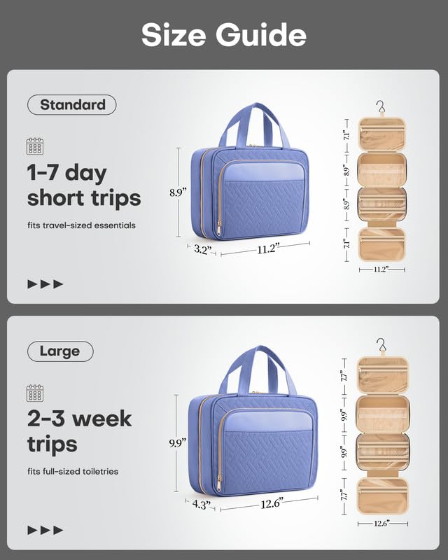HOTOR transparent leakproof pockets help you locate items at a glance.