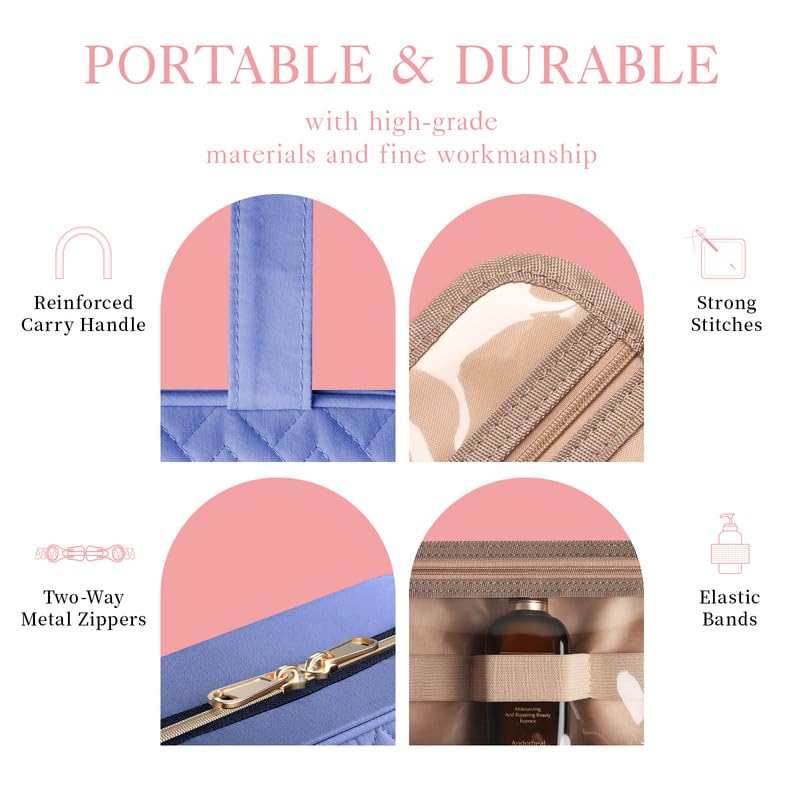 HOTOR travel toiletry bag grab handle for portable storage