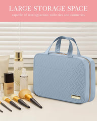 HOTOR travel toiletry bag compartments organize makeup and toiletries on the go.
