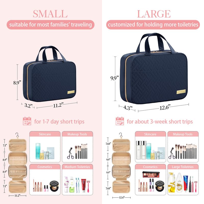 HOTOR bag features four compartments for skincare and cosmetics.