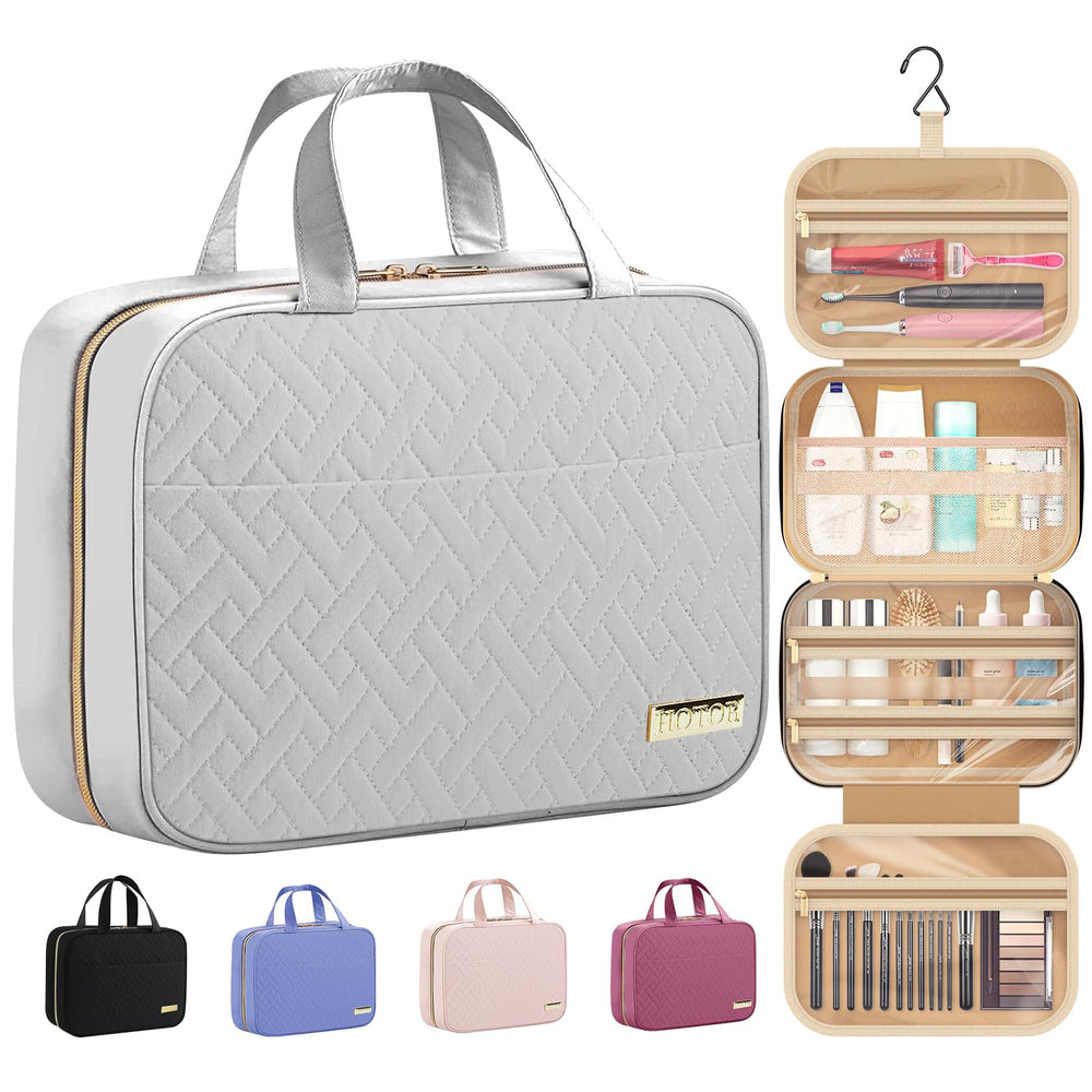 HOTOR travel toiletry bag with hanging design keeps toiletries organized and accessible during trips