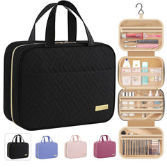 HOTOR travel toiletry bag with hanging hook for easy bathroom access