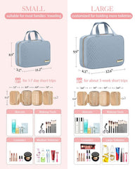 HOTOR travel toiletry bag leakproof PVC pockets keep wet items separated during trips.