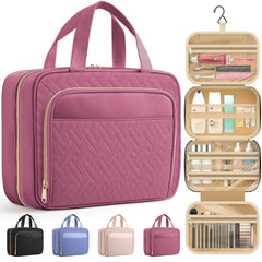 HOTOR travel toiletry bag outer pocket keeps essentials within quick reach.