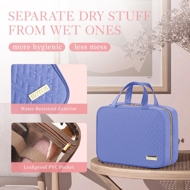 HOTOR travel toiletry bag reinforced zippers glide smoothly for daily use.