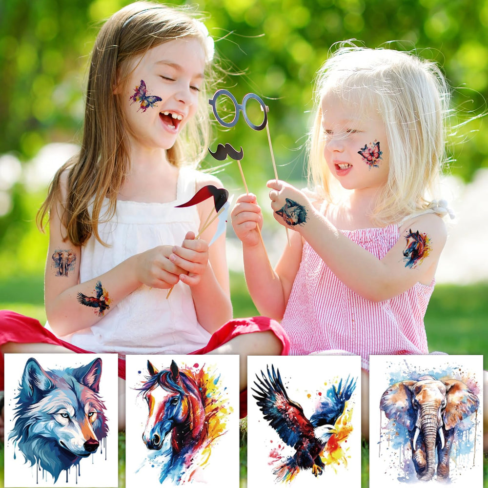Hotoyannia watercolor animals tattoos party supplies for colorful celebrations.