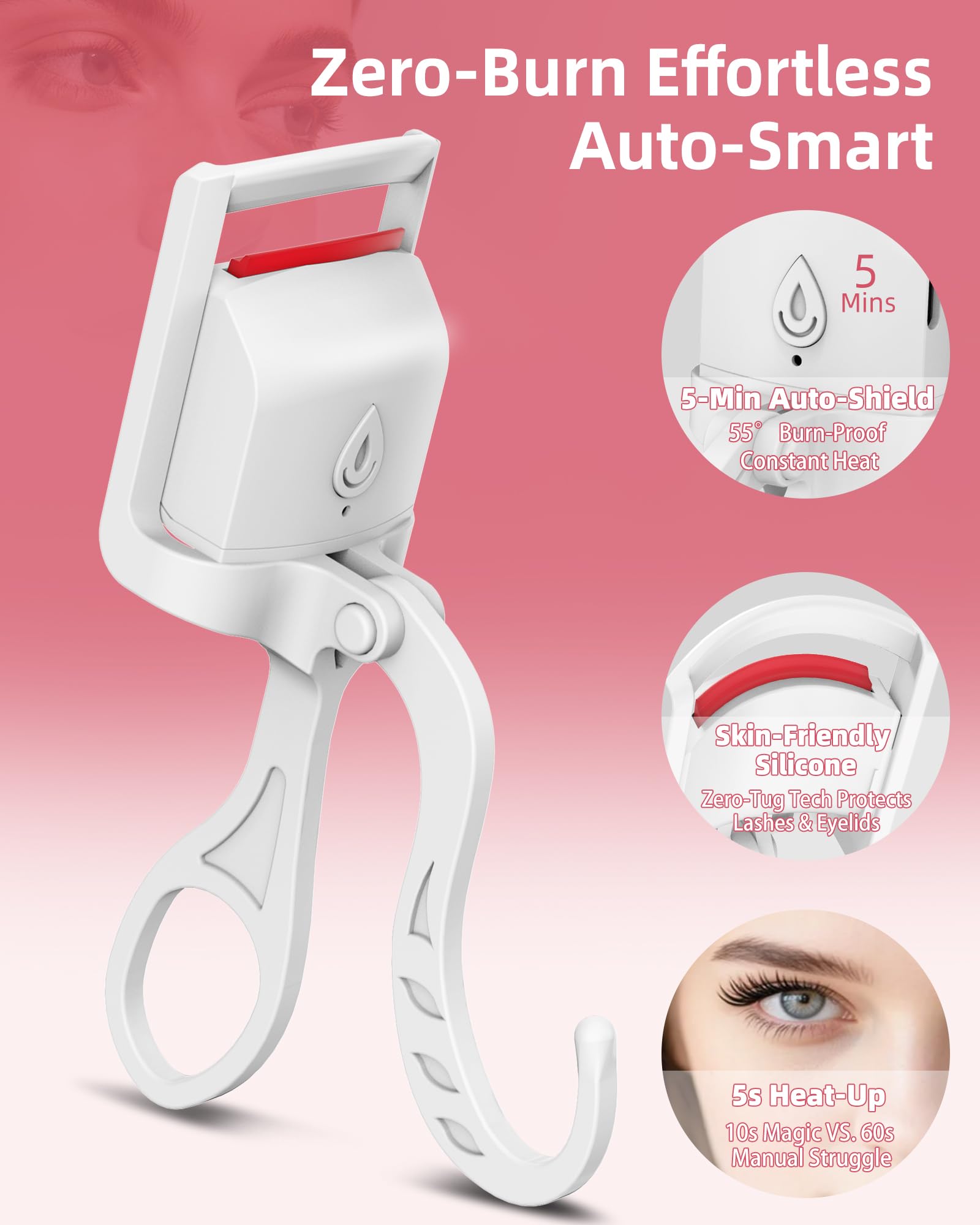 HOTRYEE color indicator on heated curler signals readiness for precise curling
