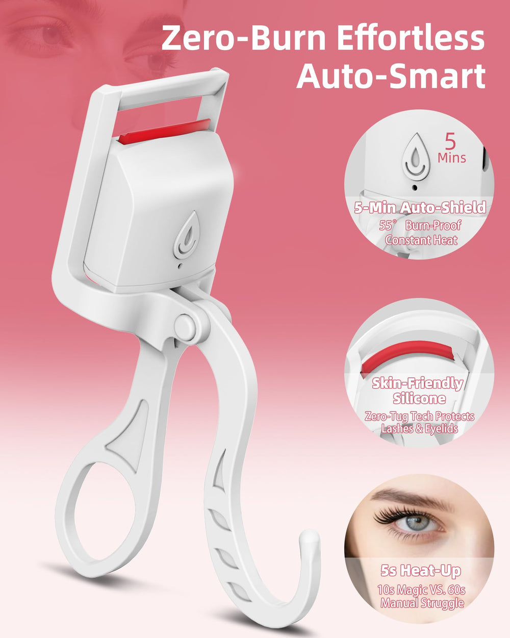 HOTRYEE color indicator on heated curler signals readiness for precise curling
