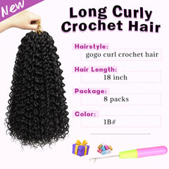Hottoii Gogo Curl 18in pre-looped braids with hook for easy DIY.