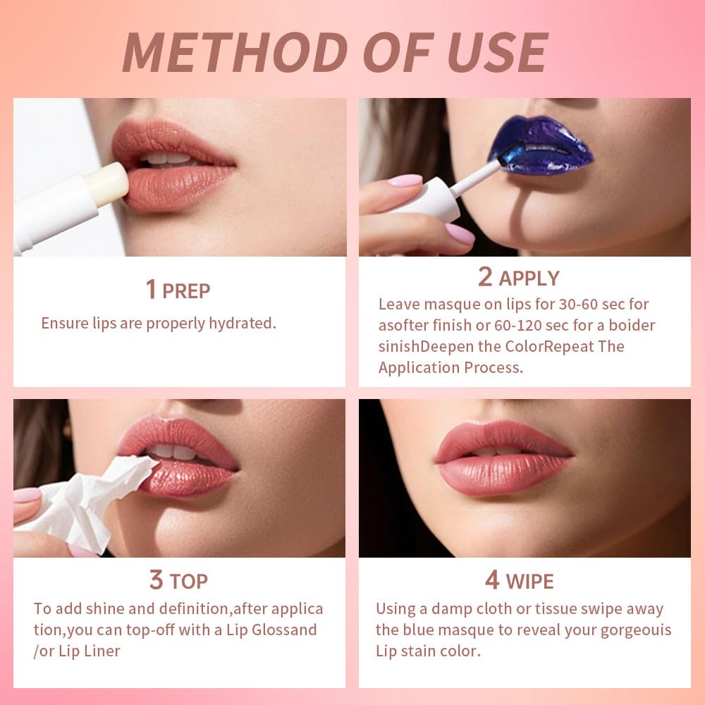 Houksouml Lip Stain Easy 2-Minute Application with removal for quick touch-ups.