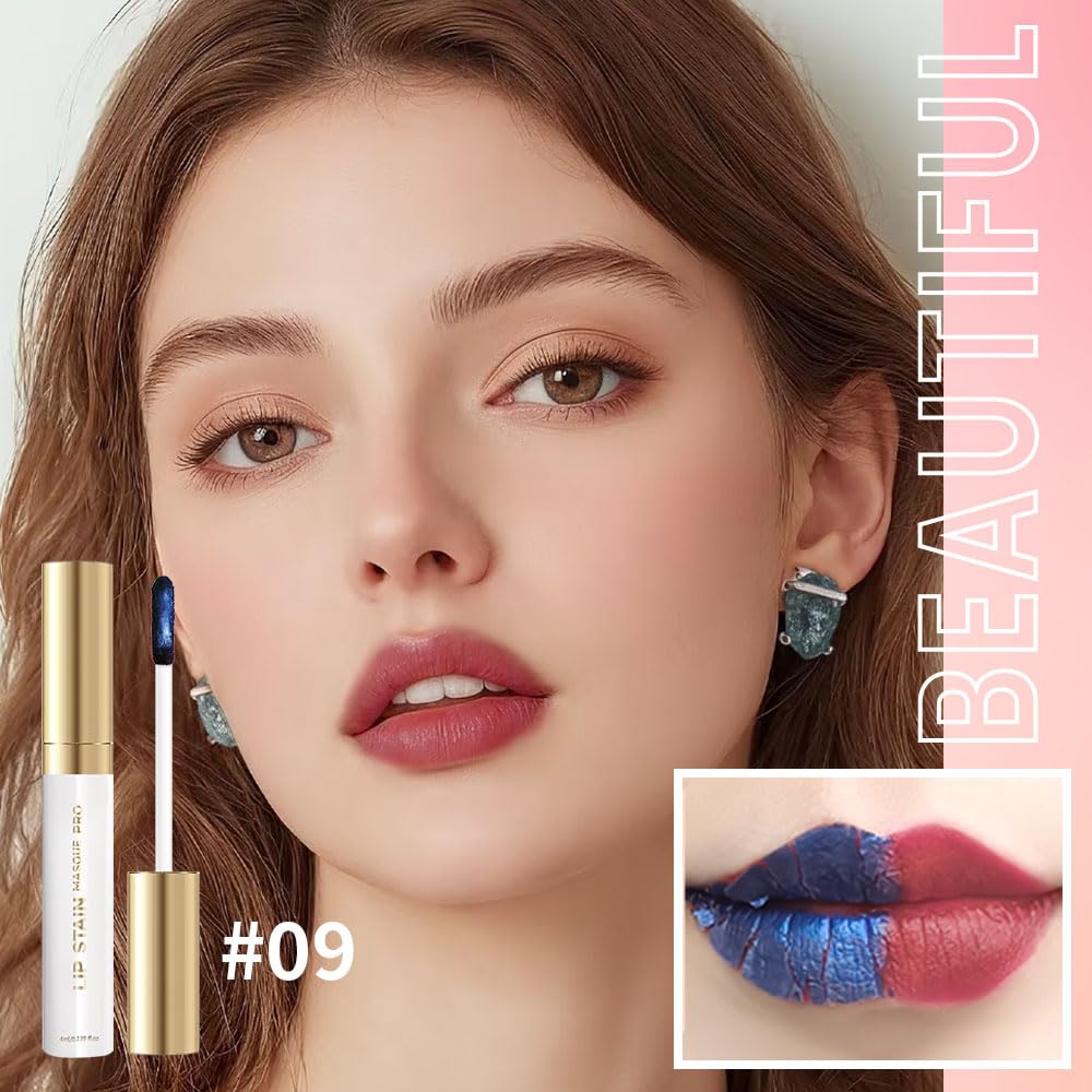 Houksouml Lip Stain Transfer-Proof Gloss stays vibrant without smudging through events.