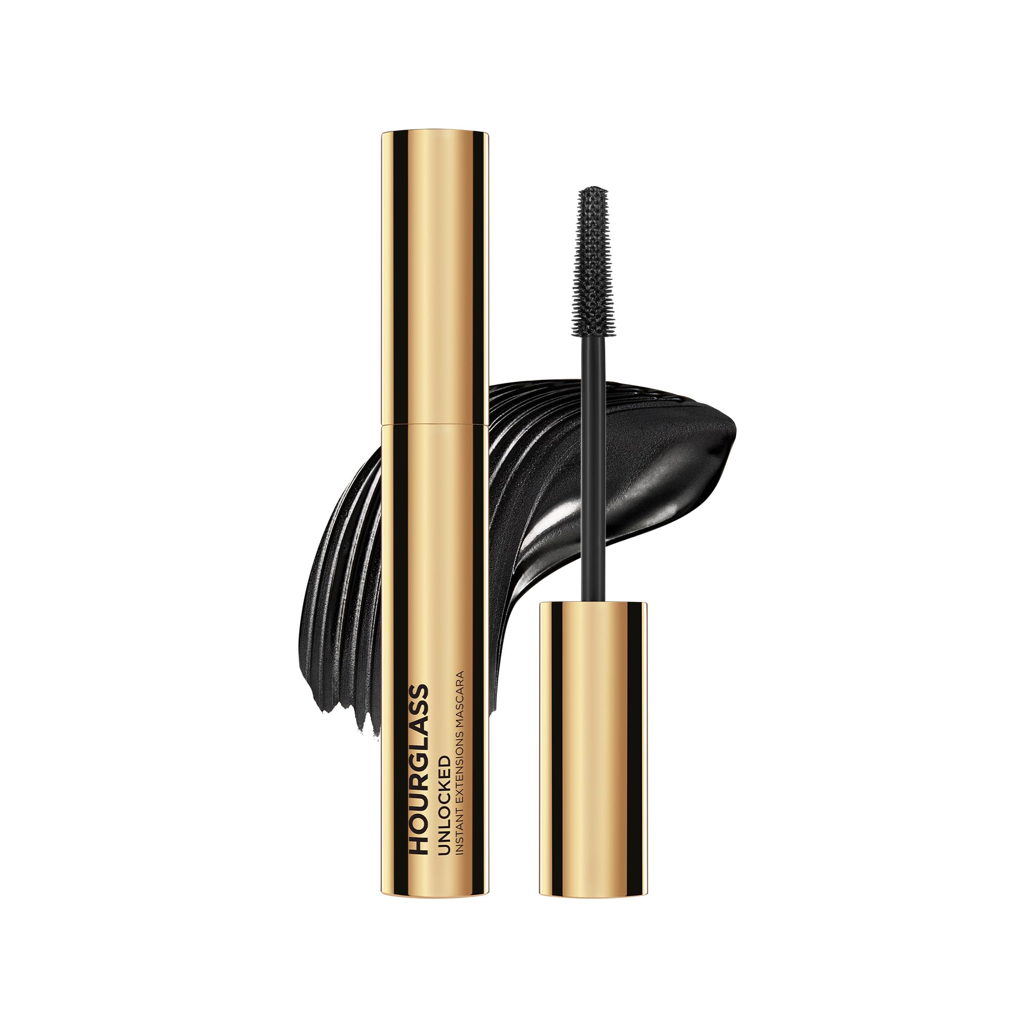 Hourglass Unlocked mascara packaging with sleek design and eco-friendly vibe