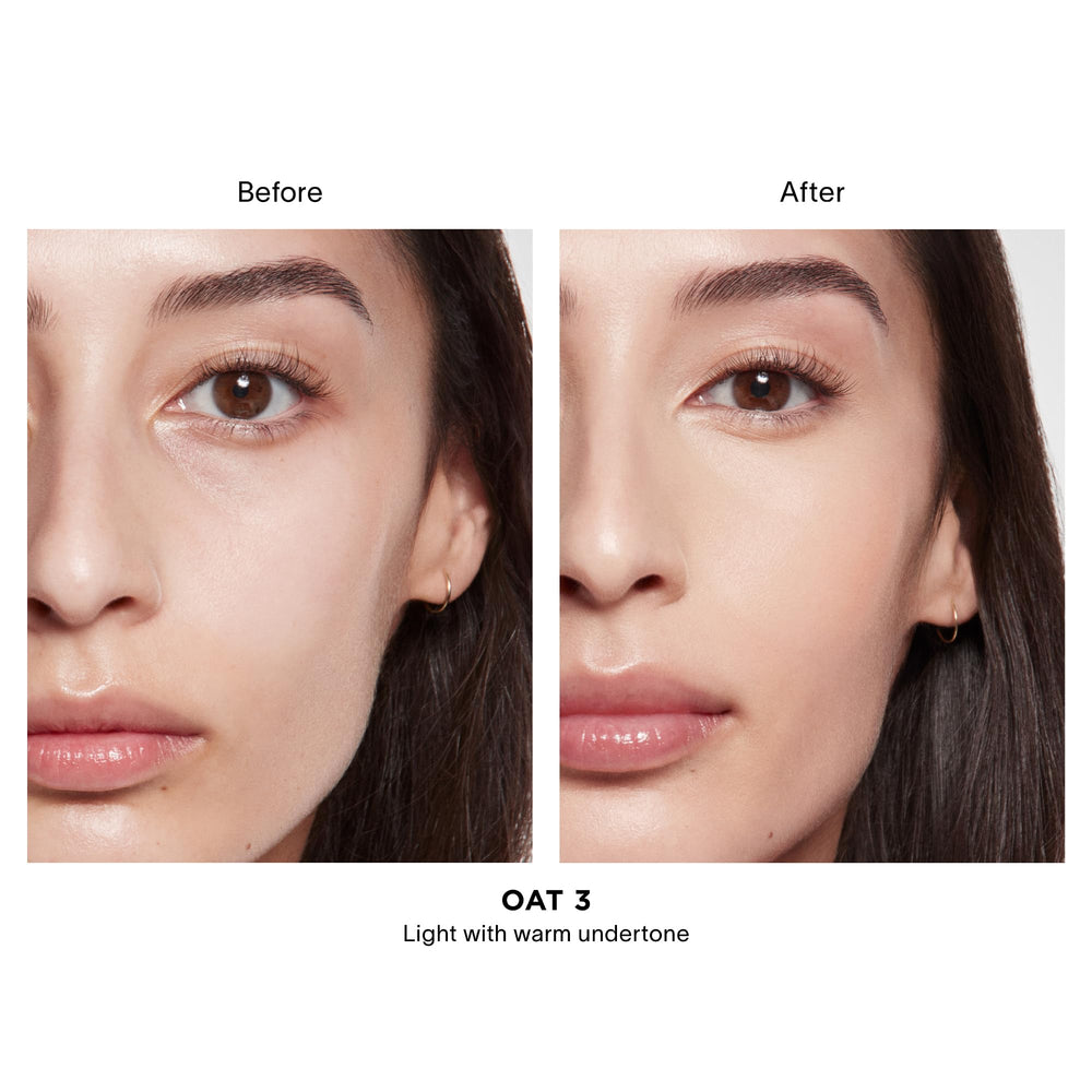 Hourglass Vanish Airbrush Concealer swatches in warm oat shade on skin