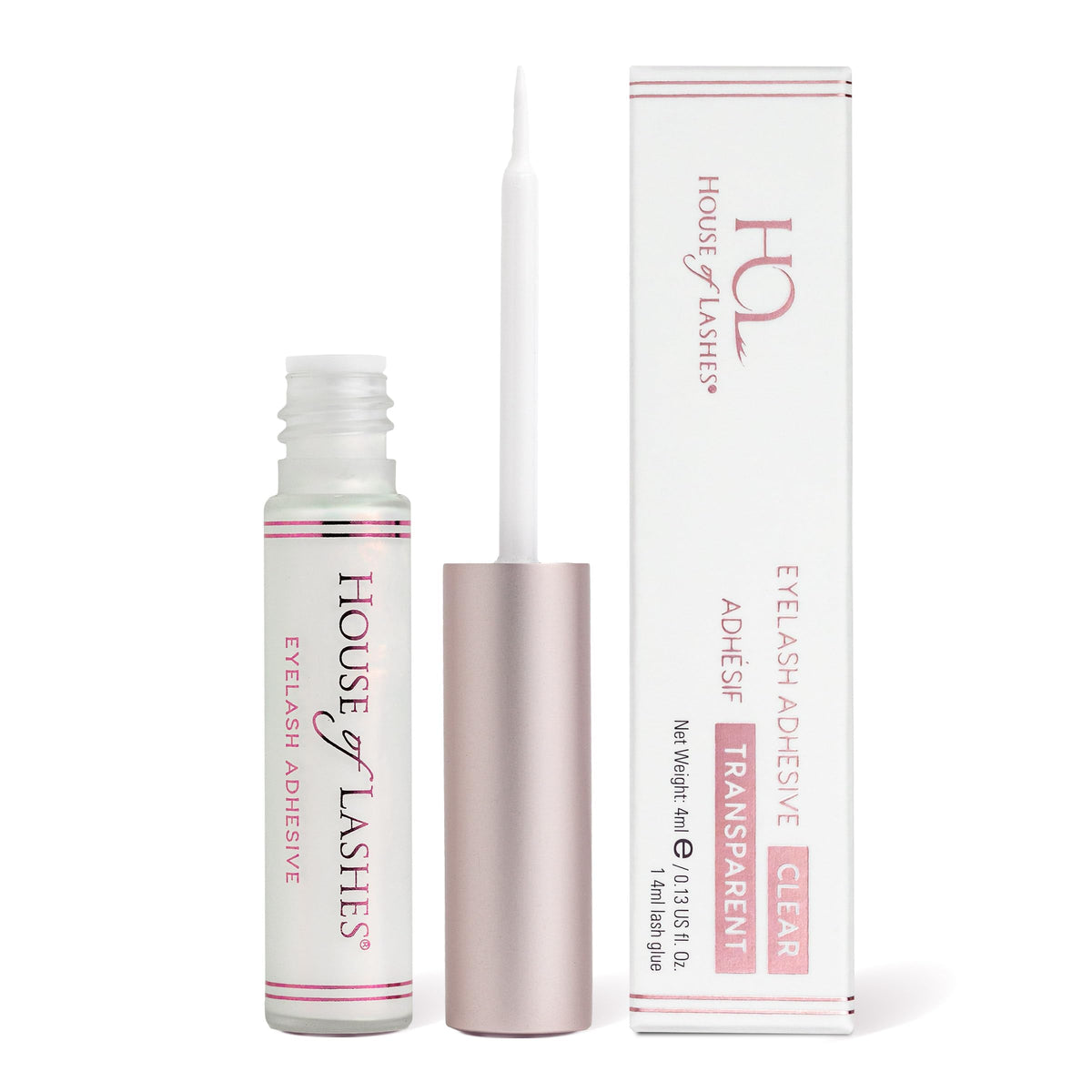 House of Lashes latex-free clear glue bottle for sensitive eyes.