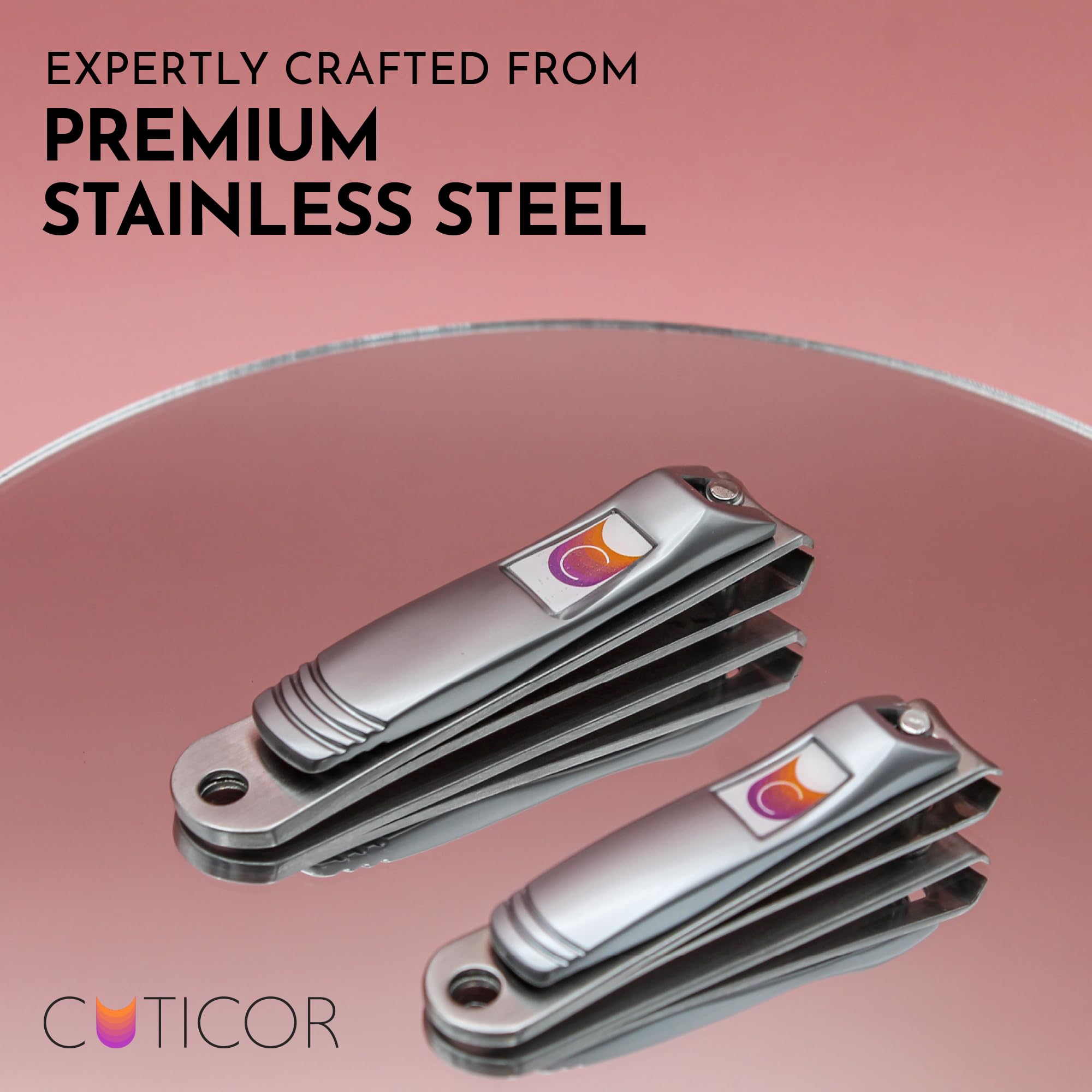 Houseify CUTICOR nail clippers with foldable file for on-the-go touch-ups