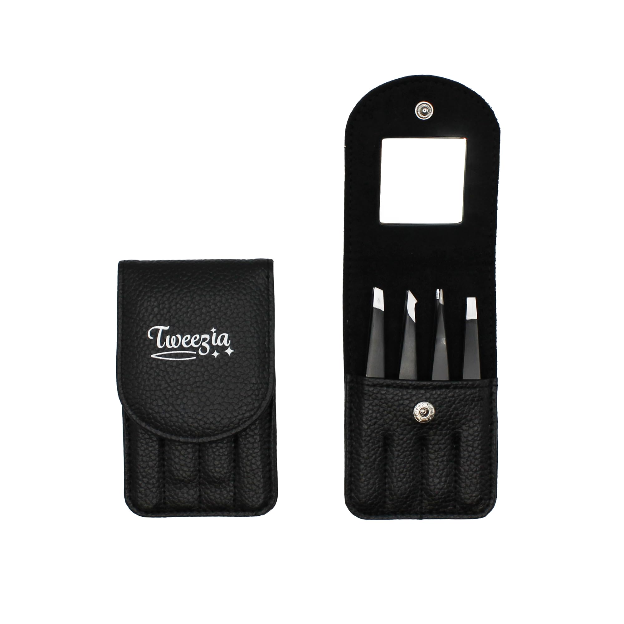Houseify TWEEZIA stainless steel tweezer set for precise grooming.