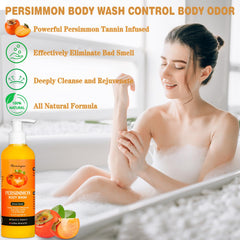 Hoveimpee gel persimon, espuma suave de la ducha, ideal para limpieza diaria.