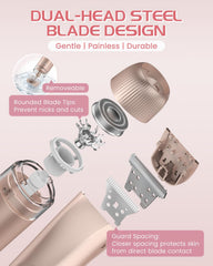 HOWSYKI ceramic-stainless blades deliver smooth cuts with skin protection