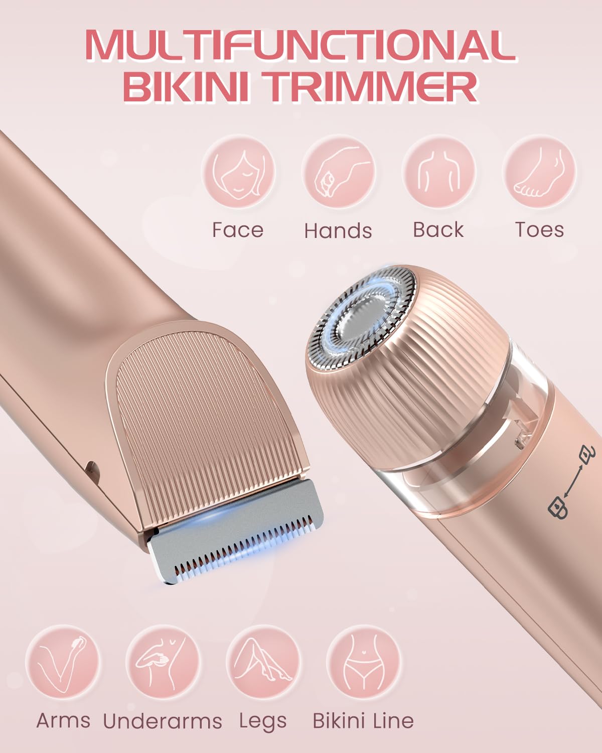 HOWSYKI dual-head shaver with precision head for delicate areas