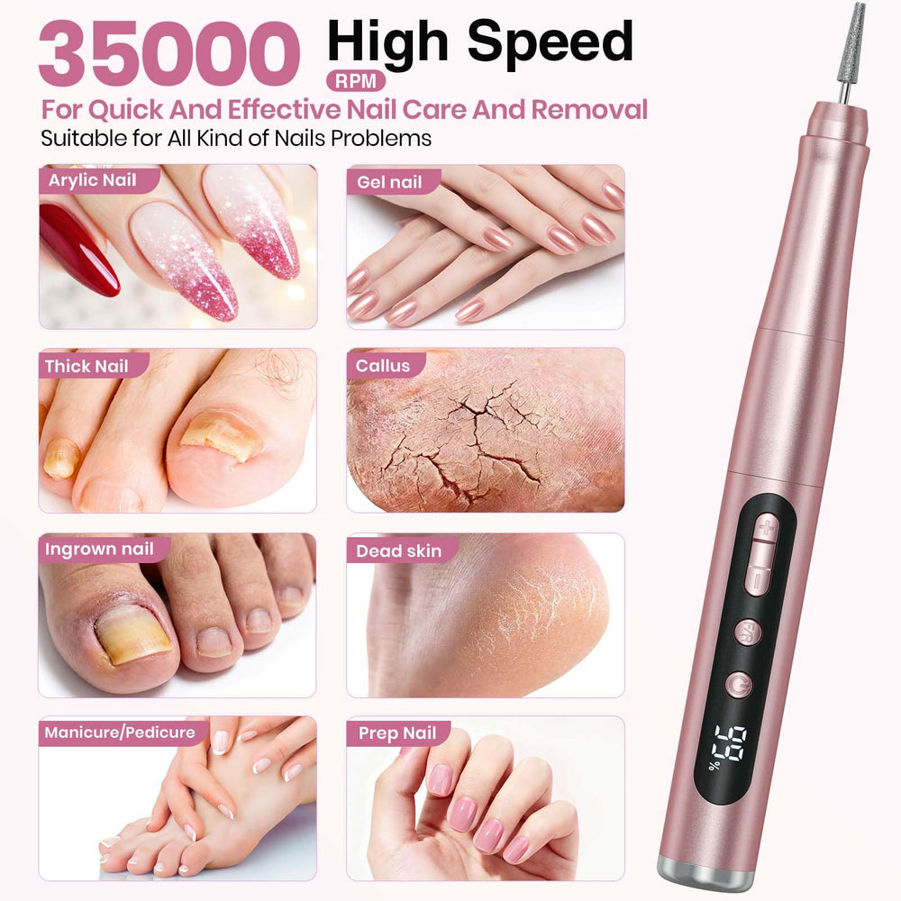 Hoxida cordless nail drill with compact design ideal for travel.