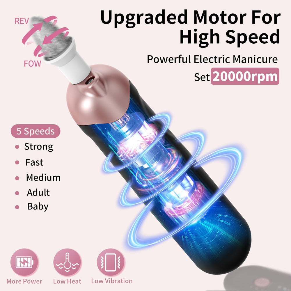 Hoxida cordless nail drill in hand for portable nail care anywhere.