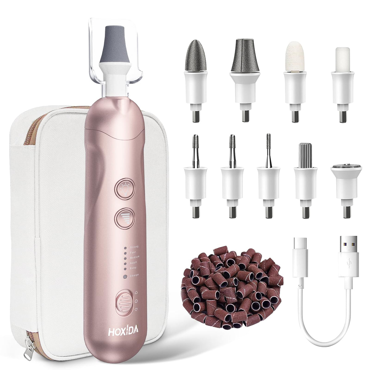 Hoxida manicure pedicure kit case for at home nail care