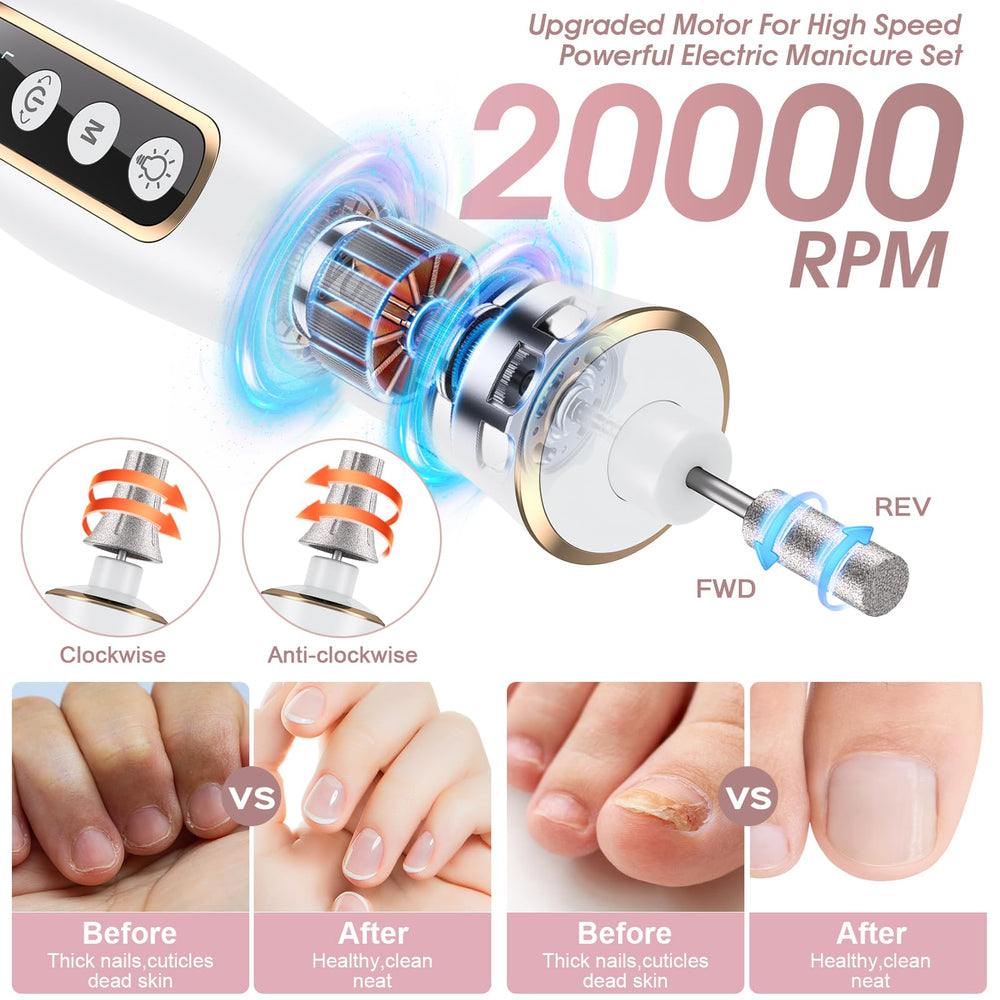 Hoxida ten-speed nail drill offers flexible control for shaping nails.