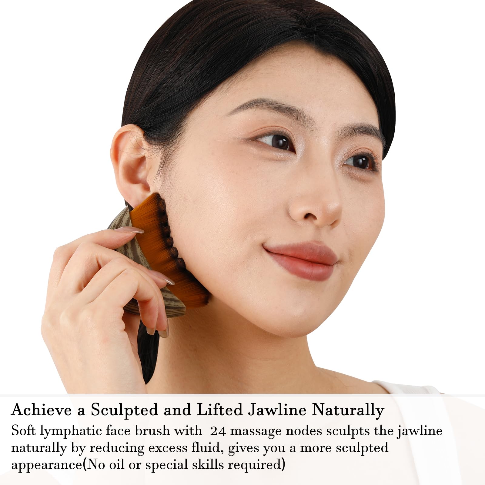 Hoyecl curved design contours along jawline for enhanced sculpting.
