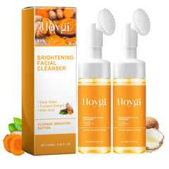 Hoygi jabón limpiador cúrcuma con cepillo para limpieza facial diaria