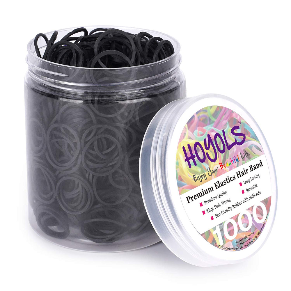 HOYOLS half-inch black rubber band pack for gentle hold without damage