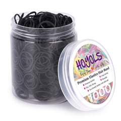 HOYOLS half-inch black rubber band pack for gentle hold without damage