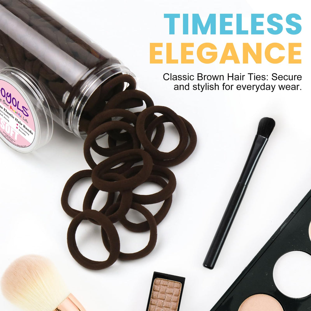 HOYOLS multi-use espresso hair ties for ponytails, buns, and bracelets